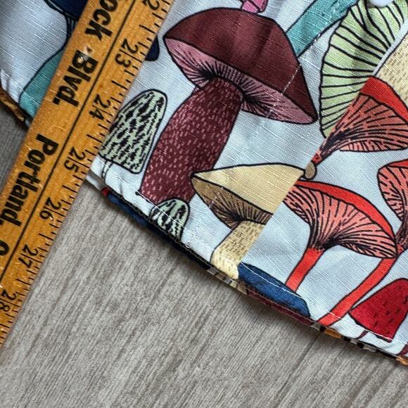 Retro Mushroom Shroom Button Up Shirt Womens S Collared Long Sleeve Art To Wear - Picture 6 of 6